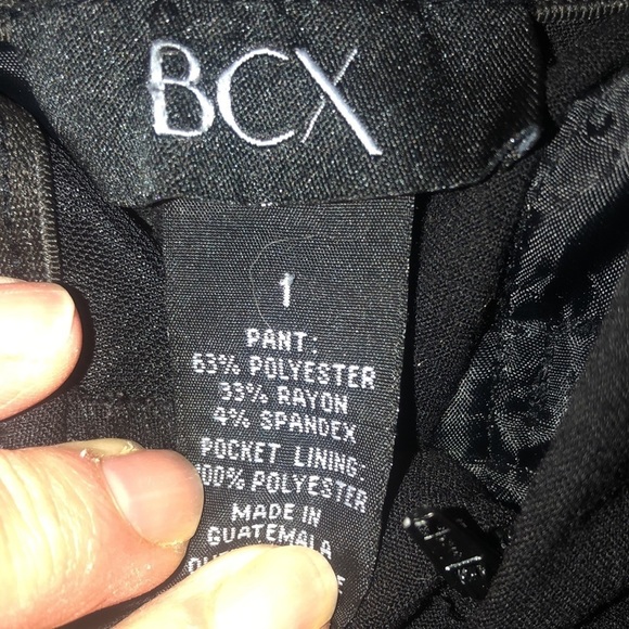 BCX size 1 black wide leg dress pants zip flat front like new - Picture 8 of 14